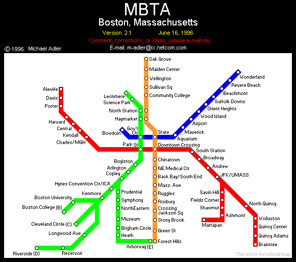 Boston subway map